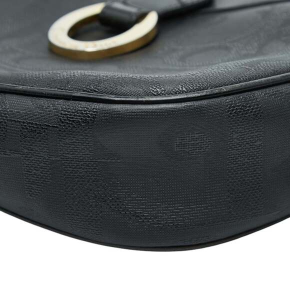 CHRISTIAN DIOR Black Leather Trotter Shoulder Bag